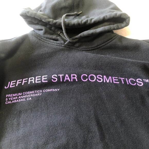 Jeffree Star Cosmetics Black & Purple 5 Yr Anniversary Pullover Hoodie Size Med - Picture 5 of 13